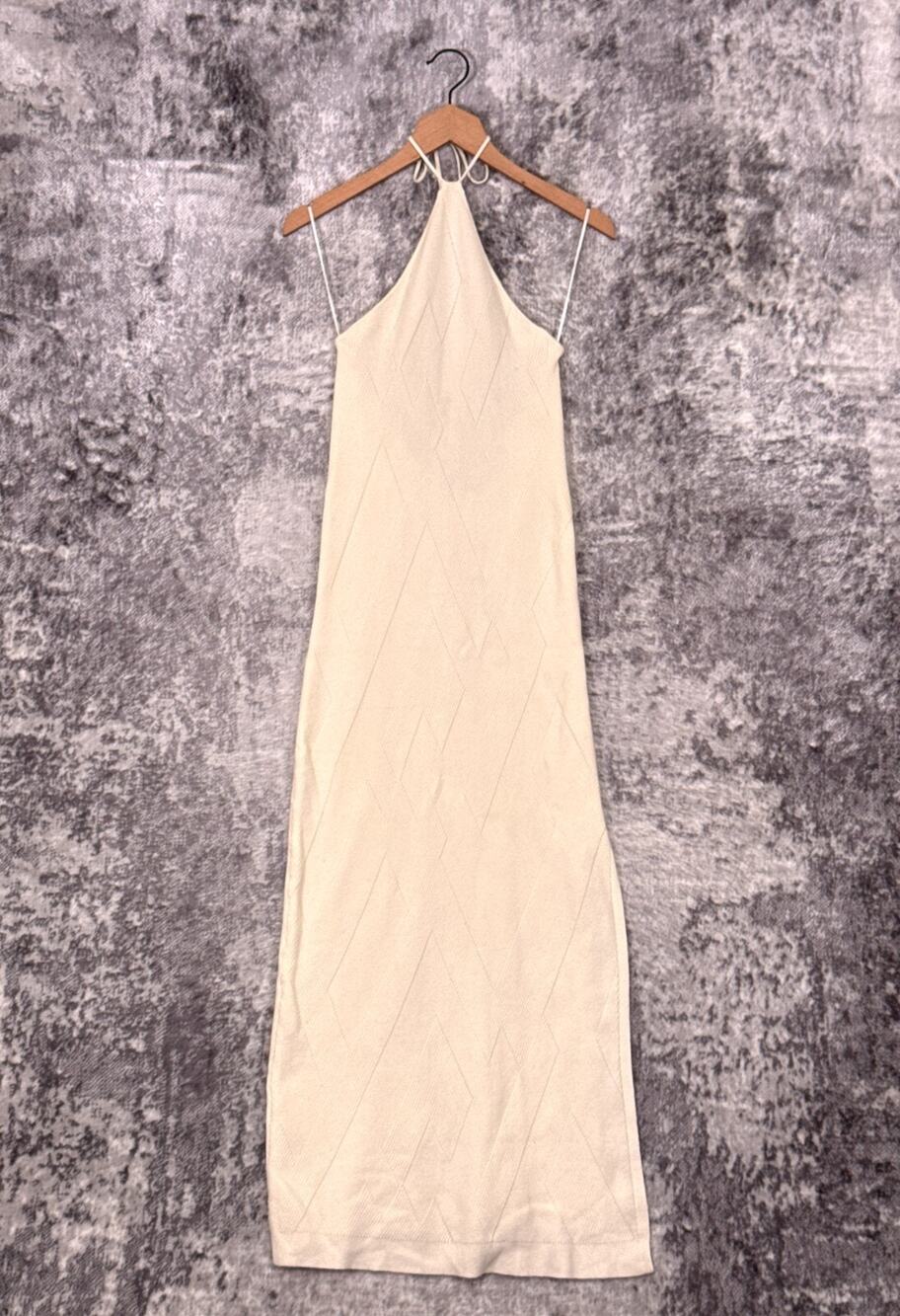 New Free People Beach Dress Medium Womens Ribbed Knit Halter Maxi